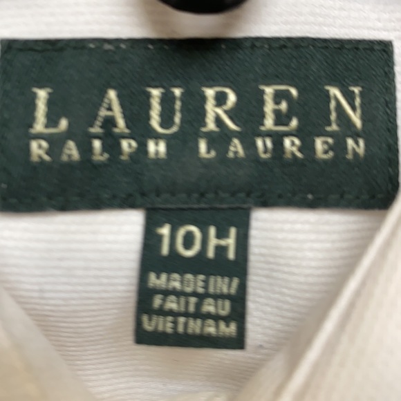 Lauren Ralph Lauren button down shirt, Boys size 10, White color, dressy shirt - Picture 2 of 6